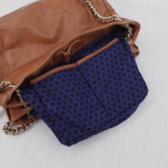 Rebecca Minkoff Swing Shoulder Bag Brown Leather Chain Strap Convertible Tassels - Picture 9 of 16